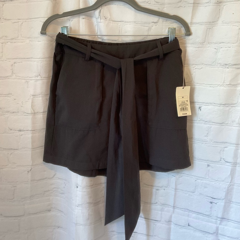 A New Day Black Skorts with Tie-Waist Elegance, Med NWT